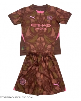 Manchester City Portiere Maglia Gara Casa Repliche 2024-25 Bambino